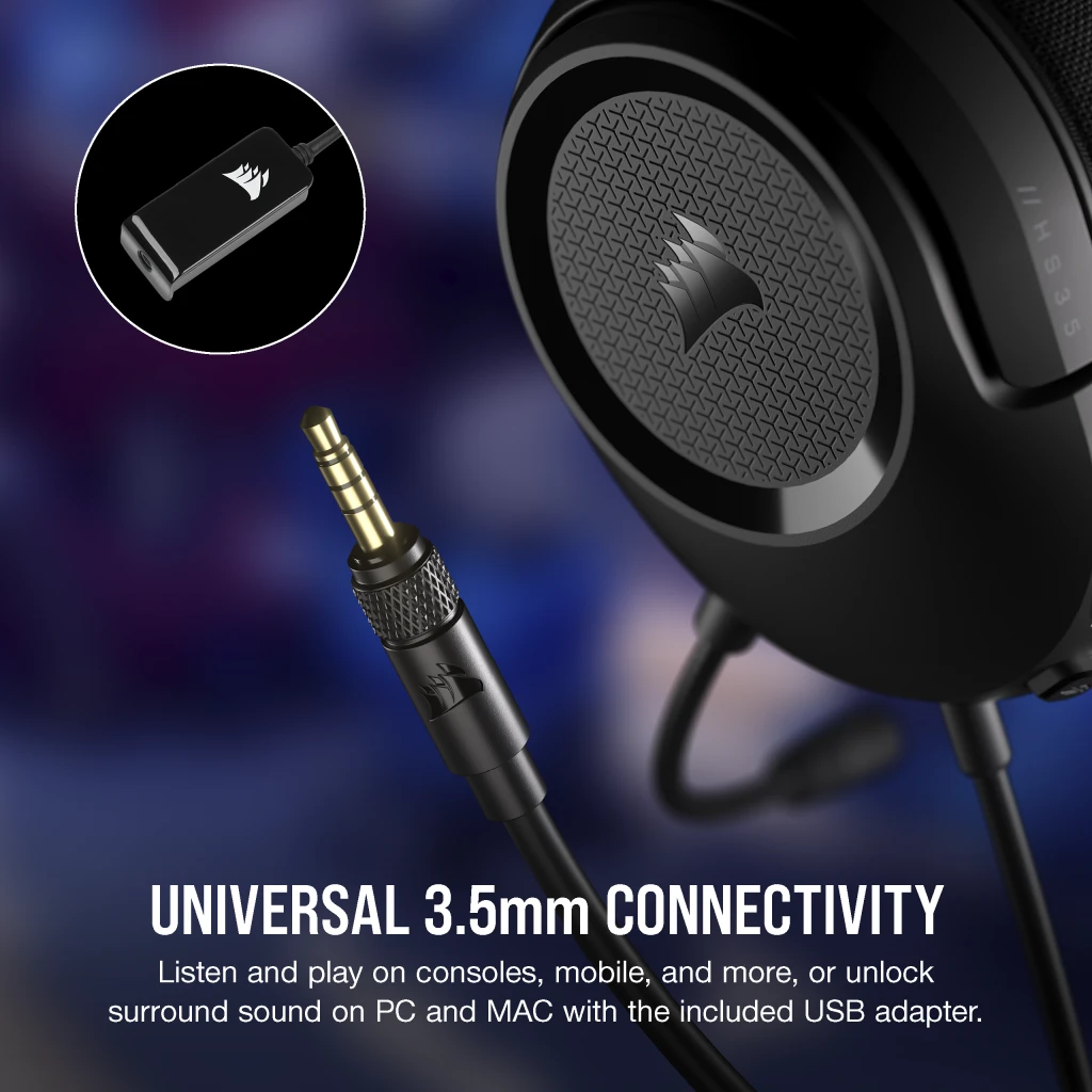 Corsair HS35 SURROUND v2 Multiplatform Gaming Headphone - Carbon 9 HS35 SURROUND v2 Multiplatform Gaming Headset