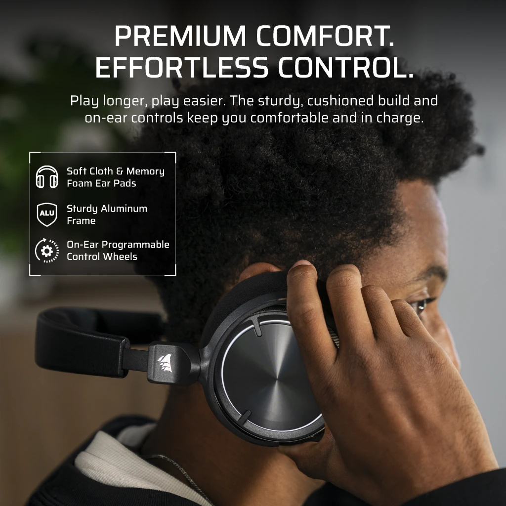 Corsair VIRTUOSO MAX WIRELESS Gaming Headset, Carbon thumbnail 8