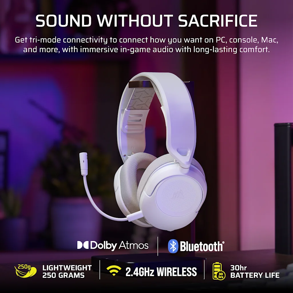Corsair HS35 v3 Wireless Gaming Headset - White thumbnail 2