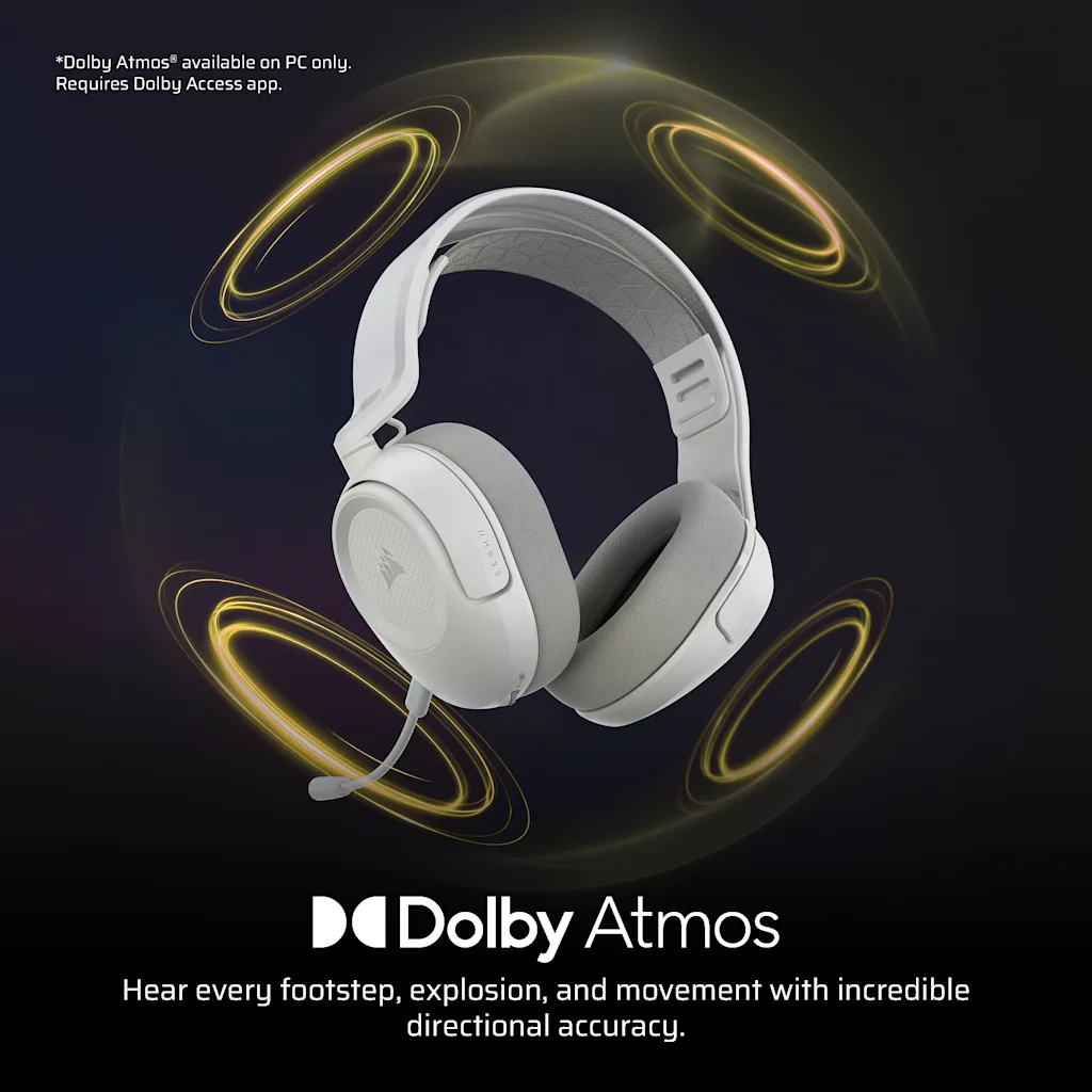 Corsair HS35 v3 Wireless Gaming Headset - White thumbnail 3