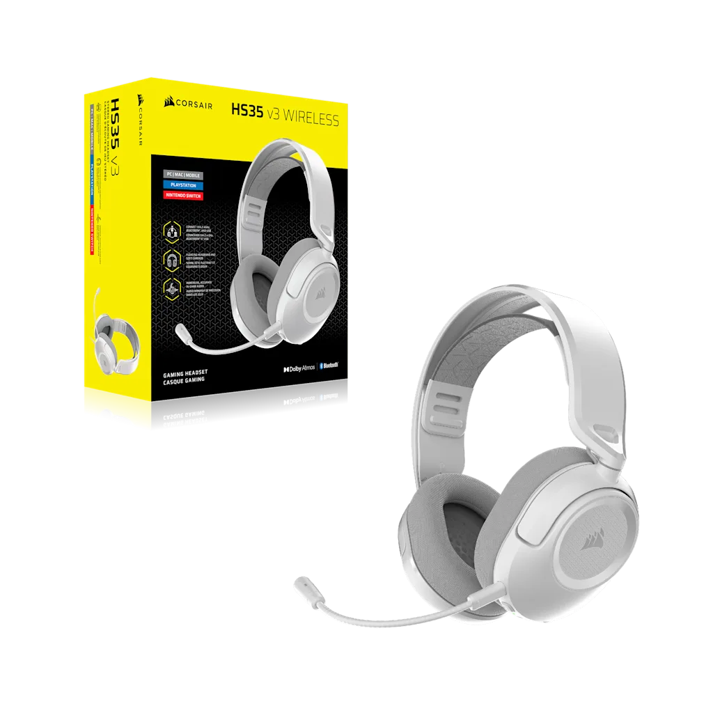 Corsair HS35 v3 Wireless Gaming Headset - White thumbnail 7