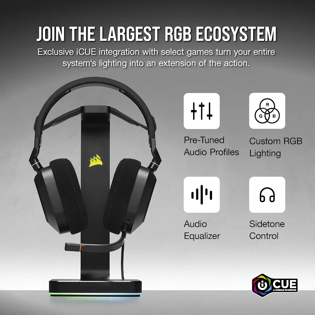 HS80 RGB USB Wired Gaming Headset — Carbon (Revival Series)