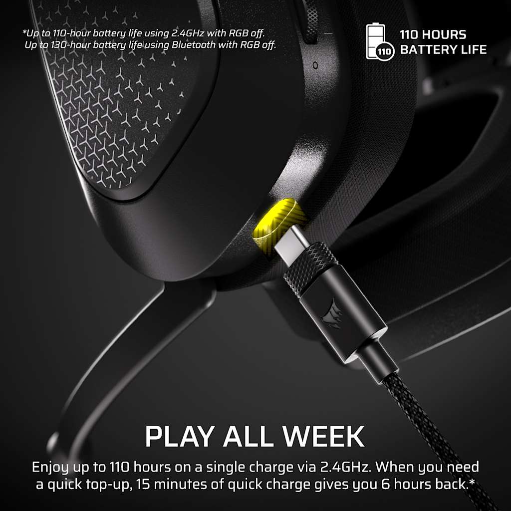 Corsair HS80 v2 MAX Wireless Gaming Headset, Steel Gray thumbnail 6