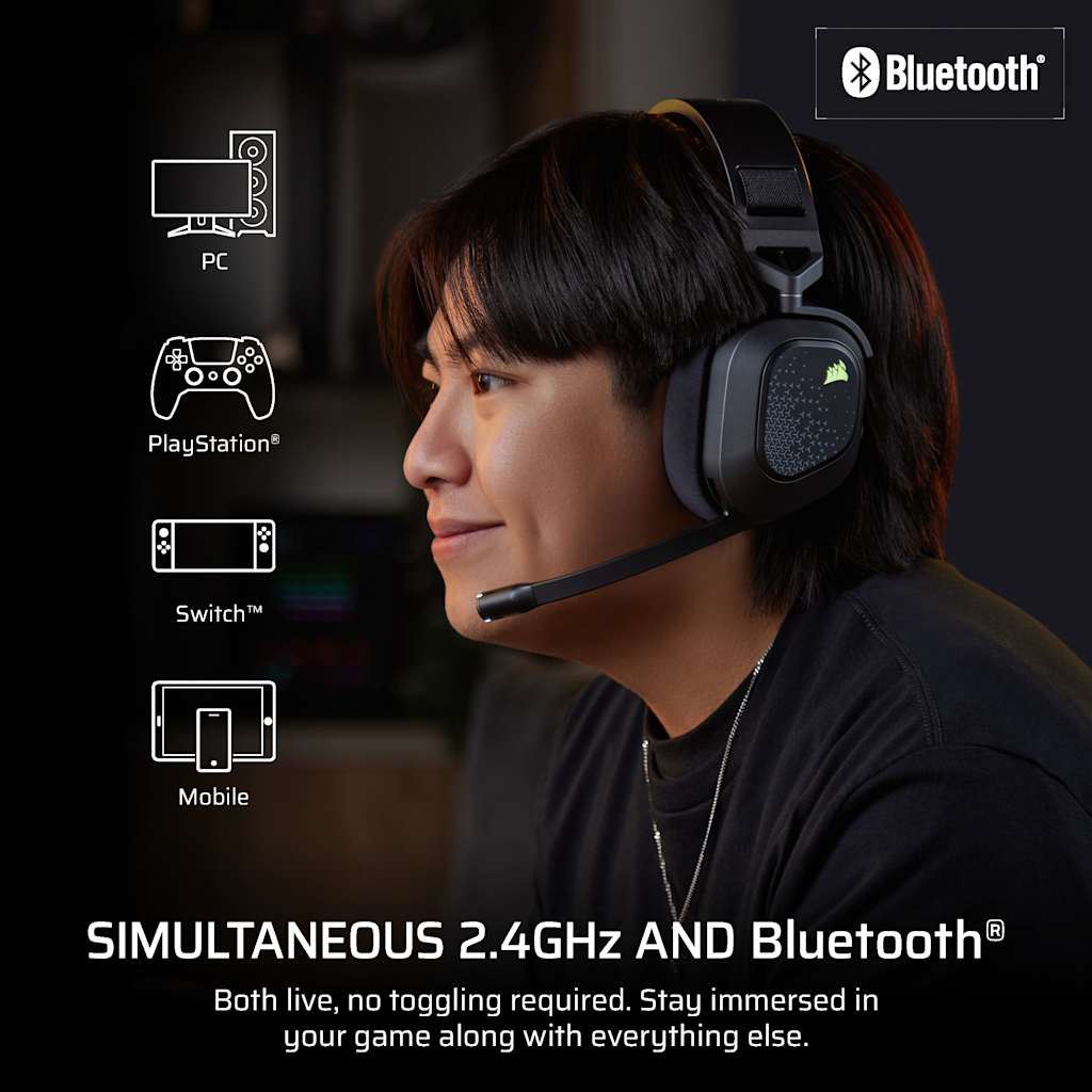 Corsair HS80 v2 MAX Wireless Gaming Headset, Steel Gray thumbnail 8