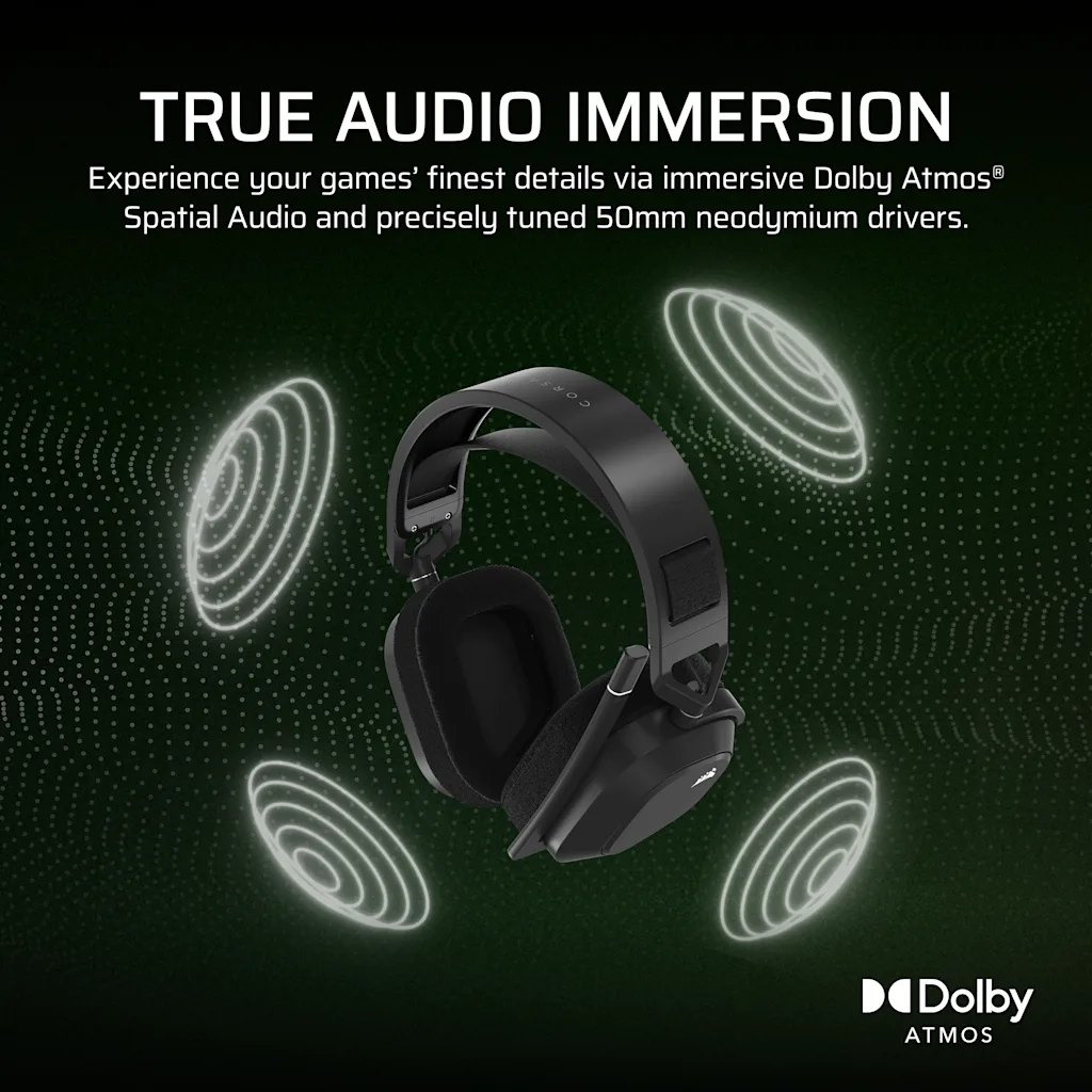 Corsair HS80 MAX Premium Wireless Gaming Headset for Xbox with Spatial Audio thumbnail 6
