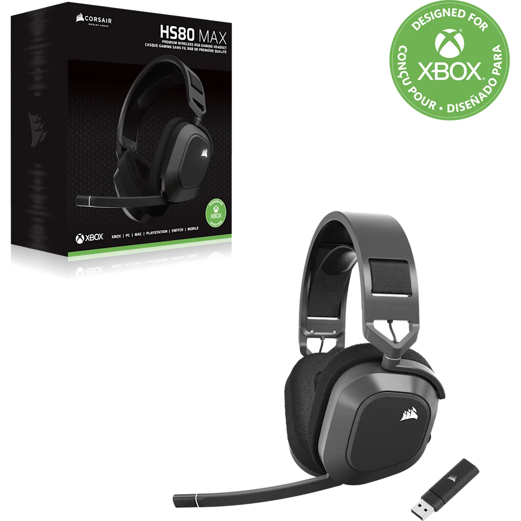 Corsair HS80MAX wireless ゲーミングヘッドセット HS80 MAX WIRELESS ゲーミングヘッドセット、ホワイト (AP)