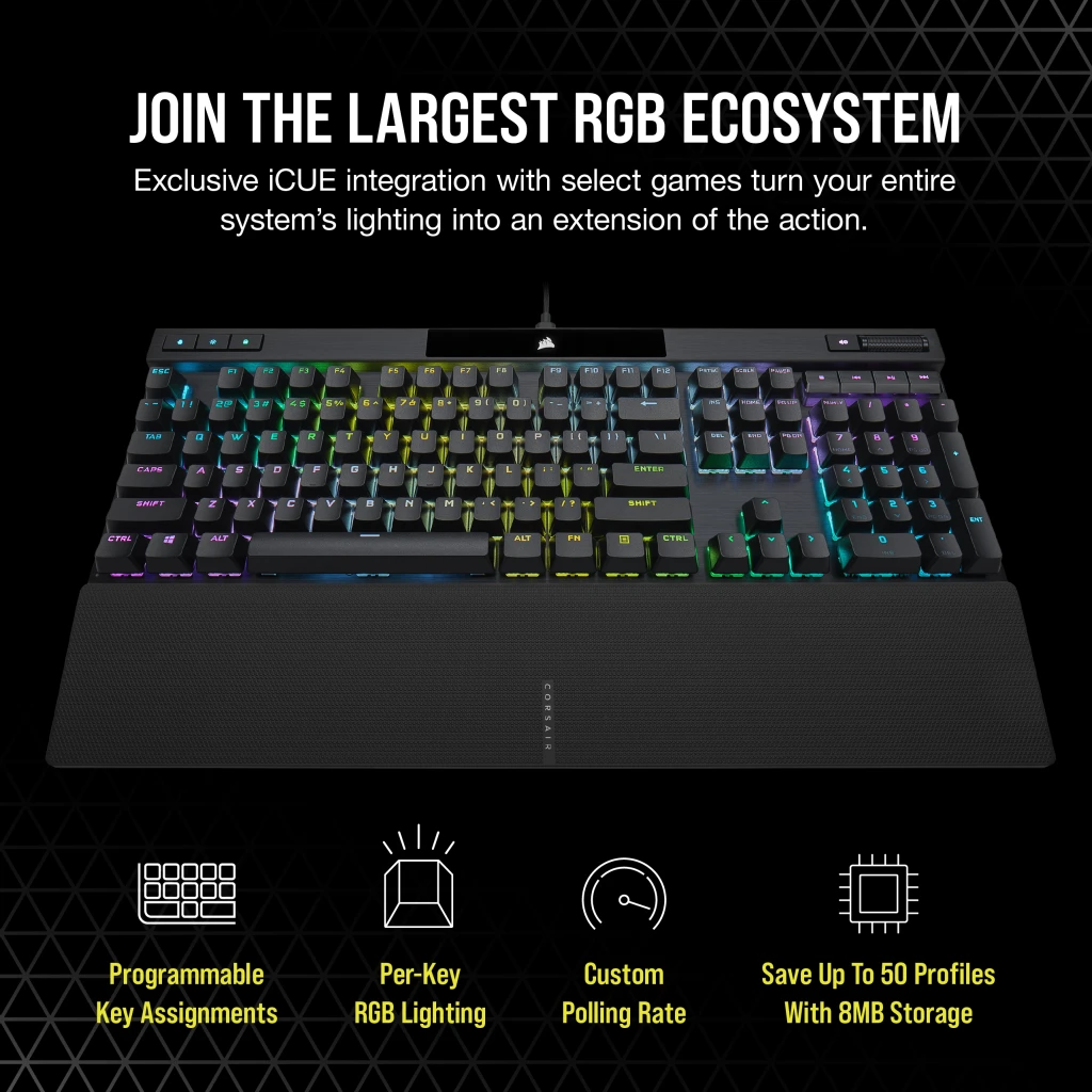 K70 RGB PRO Mechanical Gaming Keyboard with PBT DOUBLE SHOT