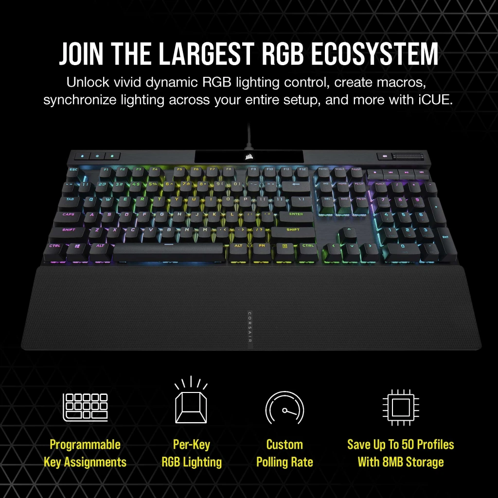 K70 PRO RGB Optical-Mechanical Gaming Keyboard with PBT DOUBLE