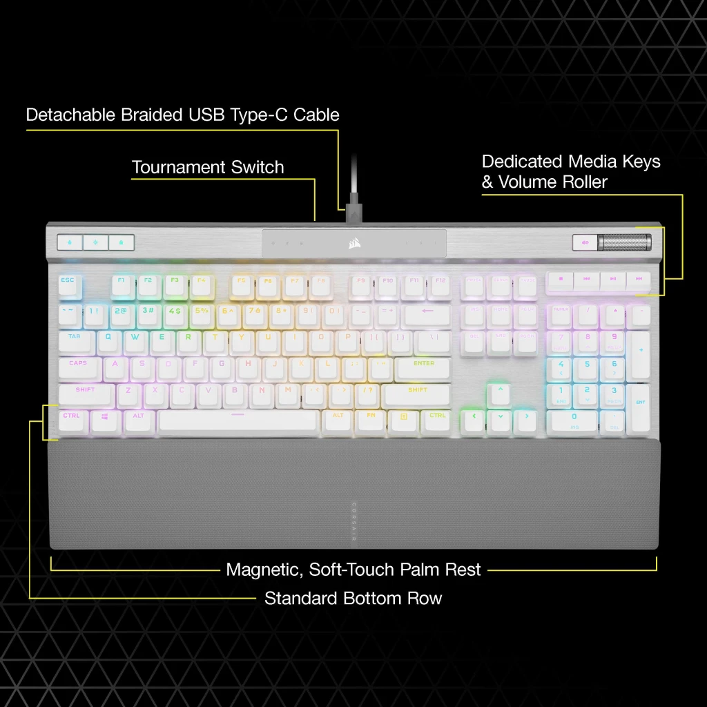 K70 PRO RGB Optical-Mechanical Gaming Keyboard with PBT DOUBLE 