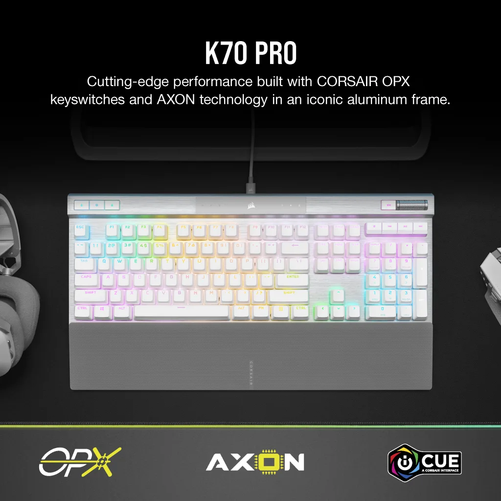 K70 PRO RGB Optical-Mechanical Gaming Keyboard with PBT DOUBLE 