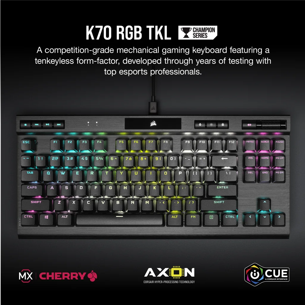 K70 RGB TKL CHAMPION SERIES Mechanical Gaming Keyboard — CHERRY MX