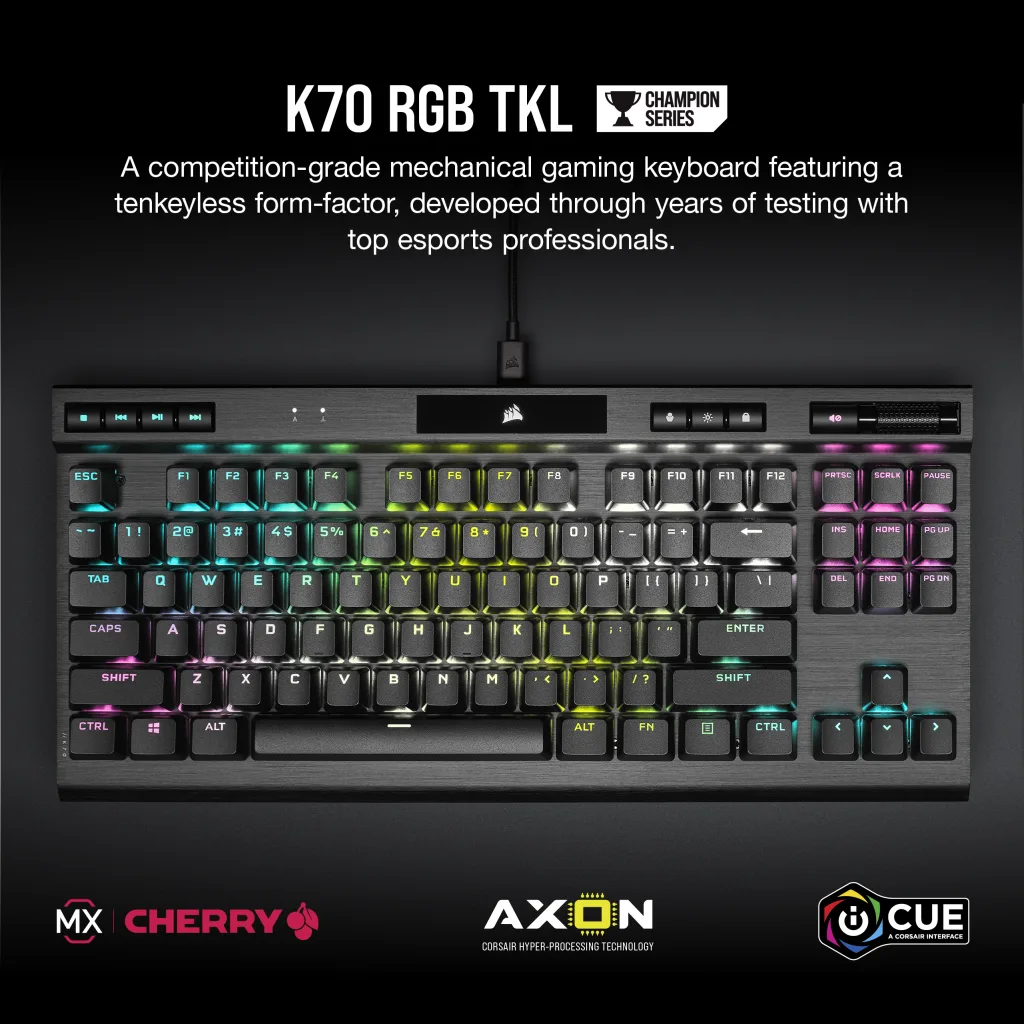 K70 RGB TKL CHAMPION SERIES Mechanical Gaming Keyboard — CHERRY MX