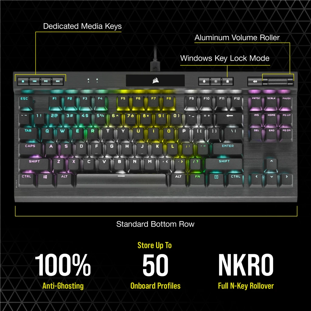 K70 RGB TKL CHAMPION SERIES Mechanical Gaming Keyboard