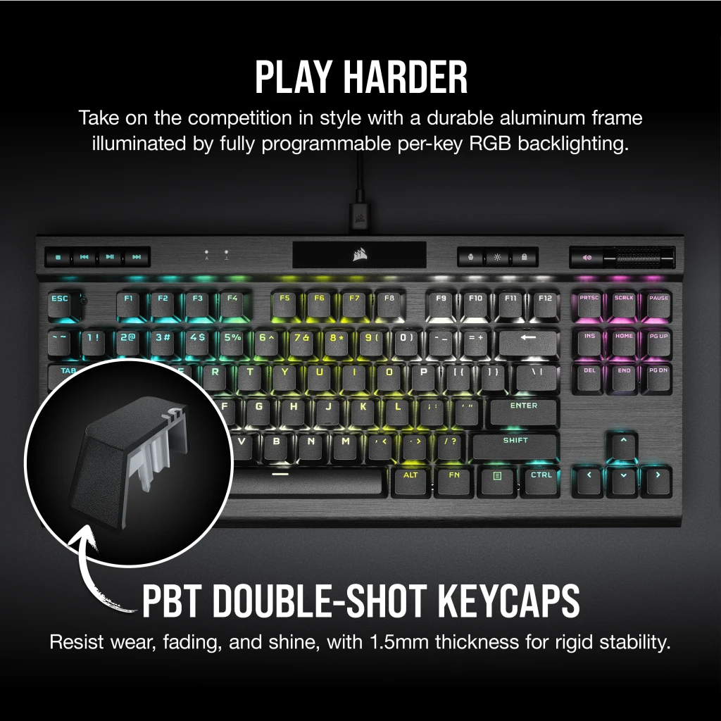 K70 RGB TKL CHAMPION SERIES Mechanical Gaming Keyboard — CHERRY MX SPEED