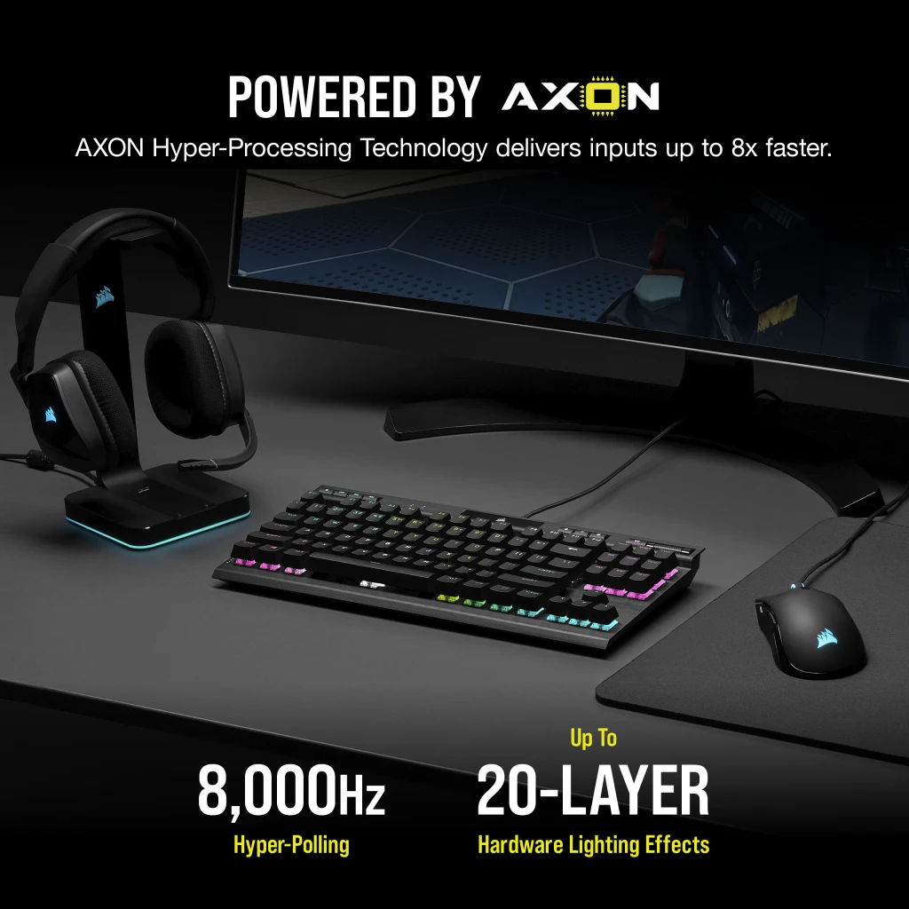 Corsair K70 RGB TKL CHAMPION SERIES Optical-Mechanical Gaming Keyboard with PBT DOUBLE SHOT PRO Keycaps (UK) thumbnail 4
