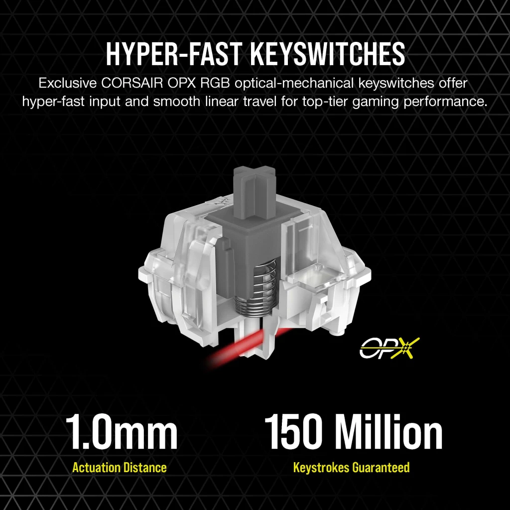 K60 PRO TKL RGB Tenkeyless Optical-Mechanical Gaming Keyboard — CORSAIR OPX Switch — (NA)