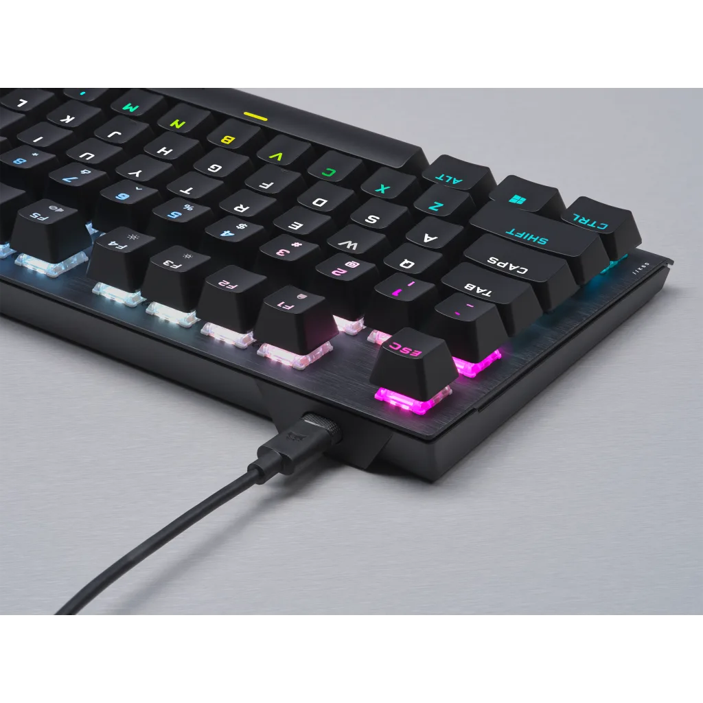 K60 PRO TKL RGB Tenkeyless Optical-Mechanical Gaming Keyboard - CORSAIR OPX  Switch - White (NA)