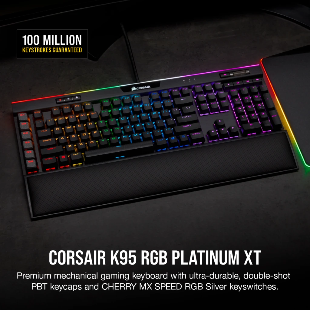 Teclado Gaming Corsair K95 RGB PLATINUM XT, Cherry MX SPEED