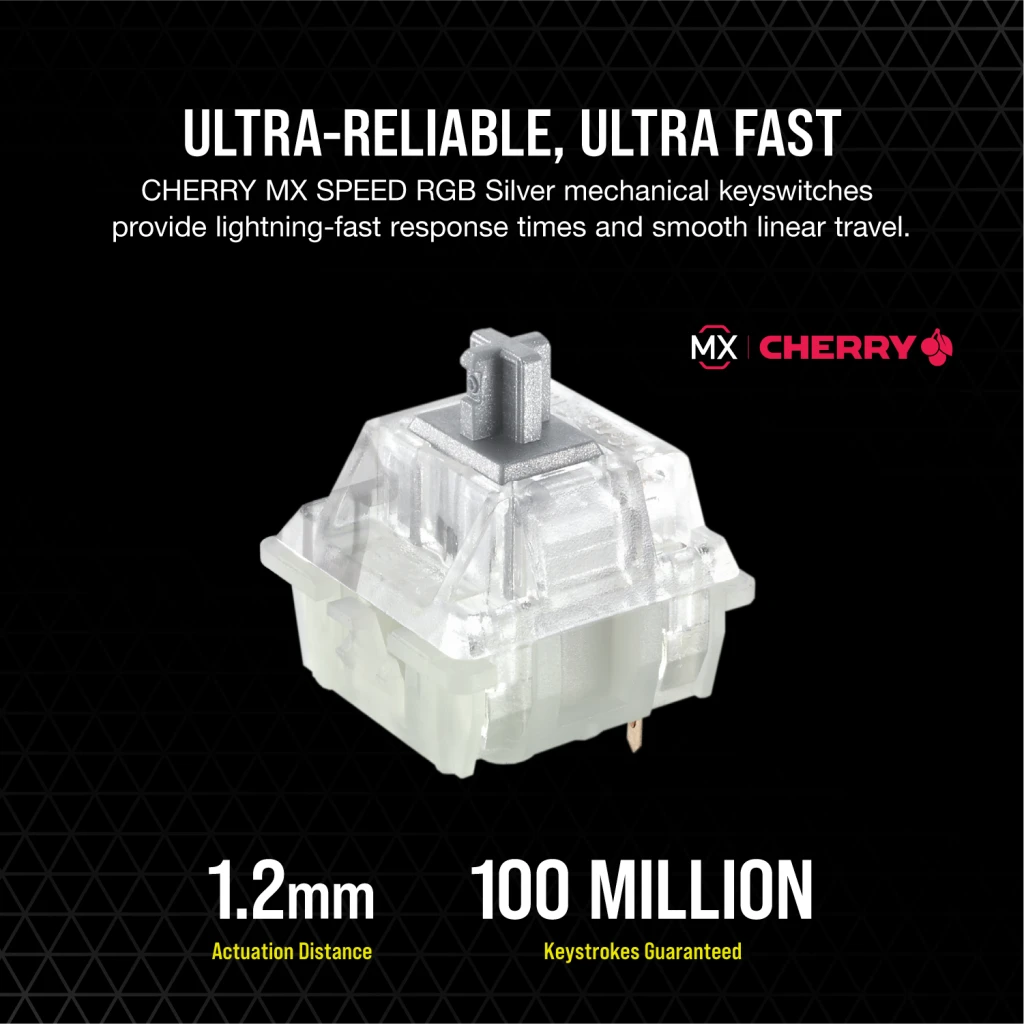 K100 RGB Mechanical Gaming Keyboard — CHERRY® MX Speed — Black