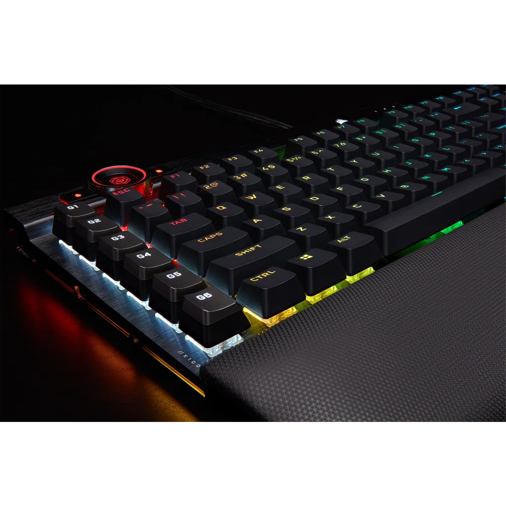 Black — RGB CORSAIR OPX Gaming Switch Keyboard K100 — Optical-Mechanical