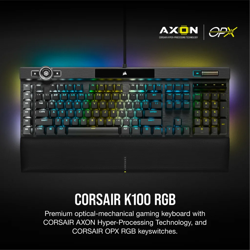 Corsair K100 RGB Optical-Mechanical Gaming Keyboard - Midnight