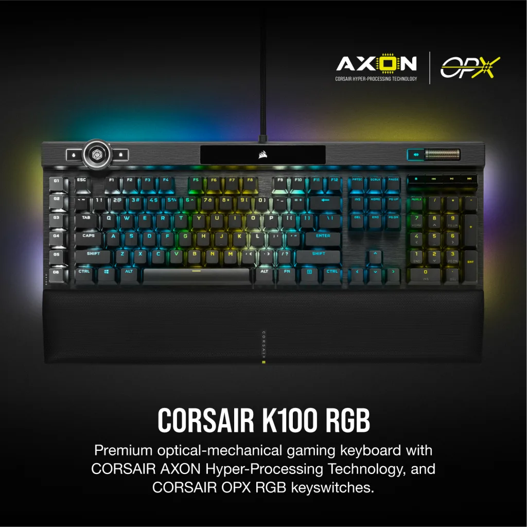 K100 RGB Optical-Mechanical Gaming Keyboard - Midnight Gold