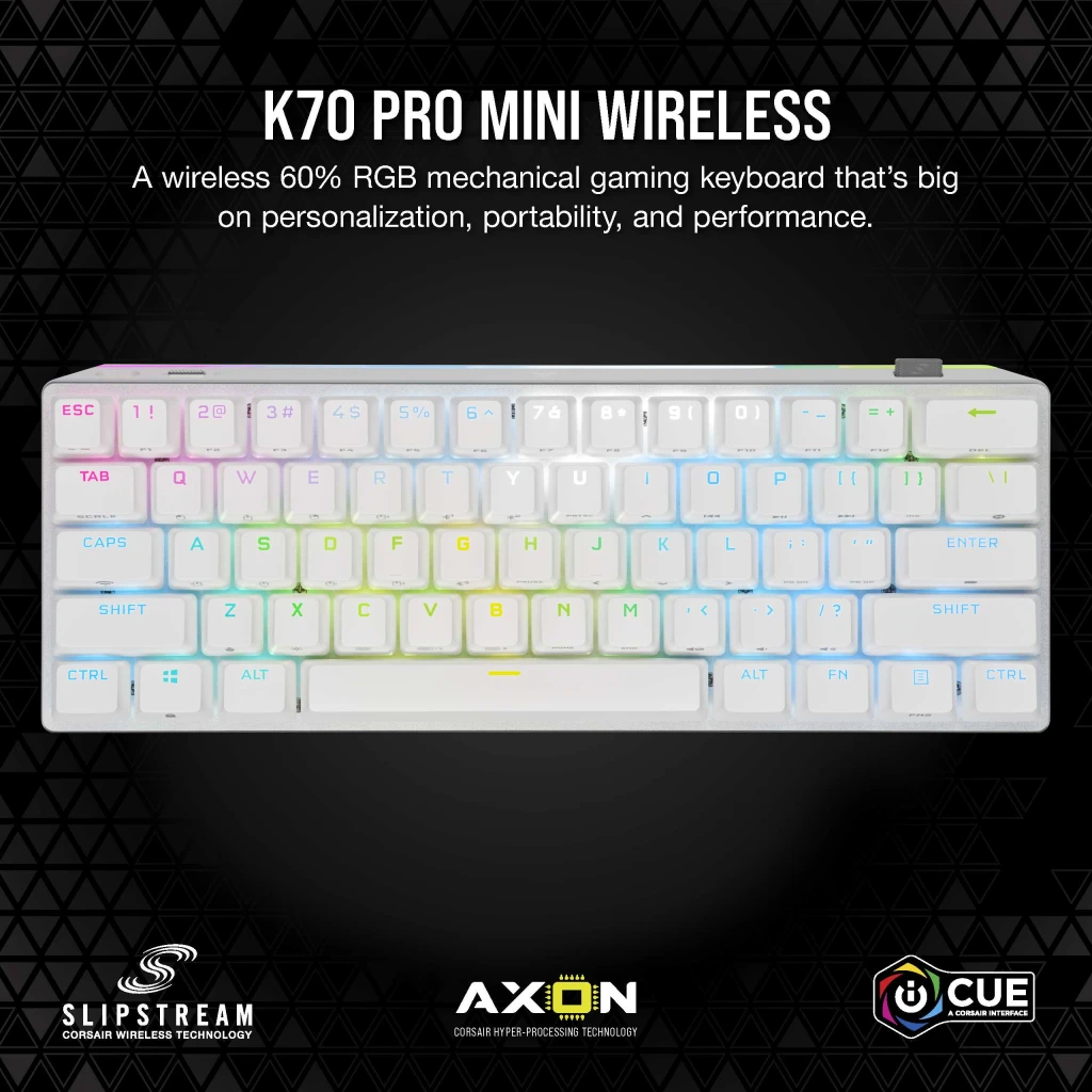 K70 PRO MINI WIRELESS 60% Mechanical CHERRY MX Red Switch Keyboard ...