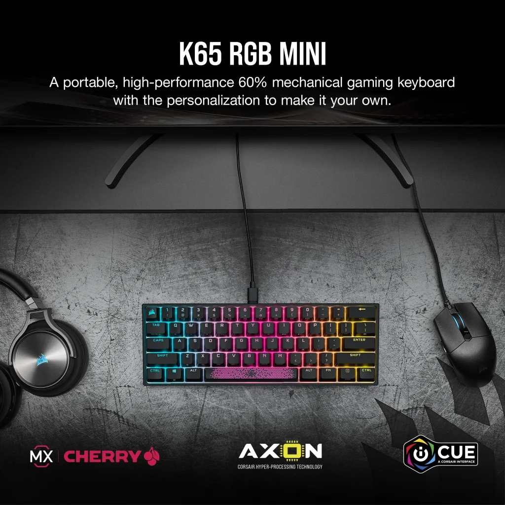 K65 RGB MINI 60% Mechanical Gaming Keyboard — CHERRY MX Red