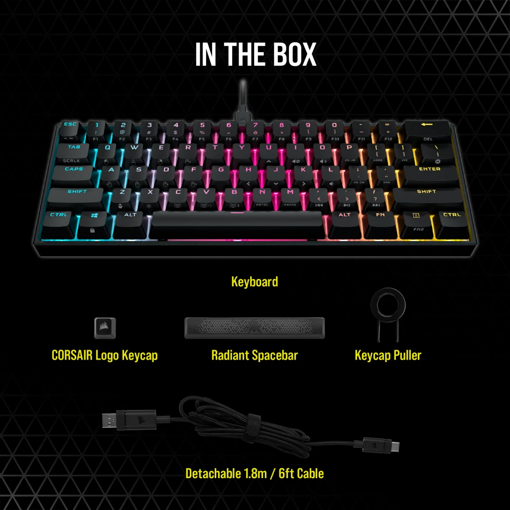 K65 RGB MINI 60% Mechanical Gaming Keyboard — CHERRY MX Red