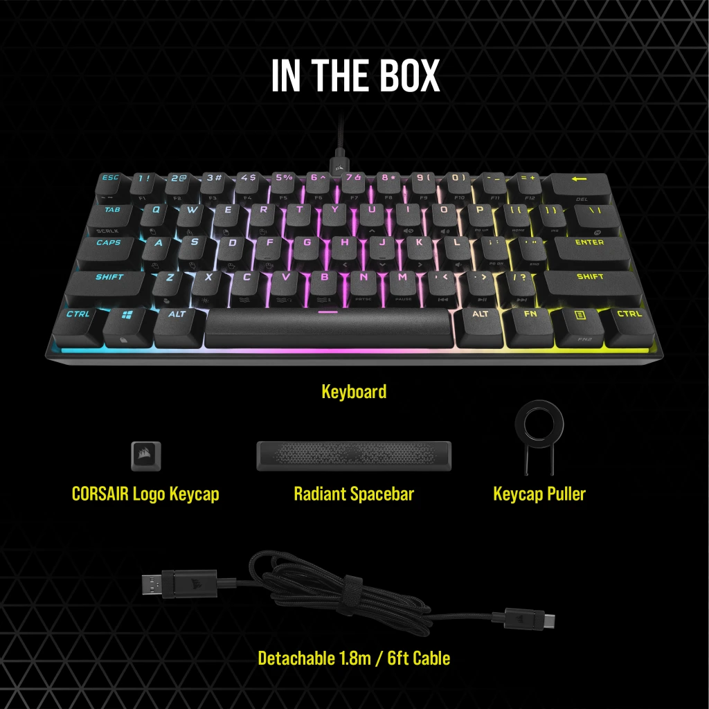 K65 RGB MINI 60% Mechanical Gaming Keyboard — CHERRY MX Red (ND