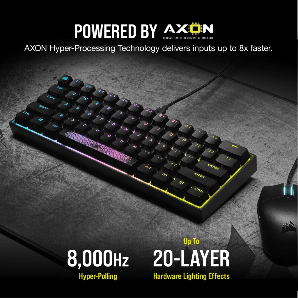 K65 RGB MINI 60% Mechanical Gaming Keyboard — CHERRY MX Red (UK