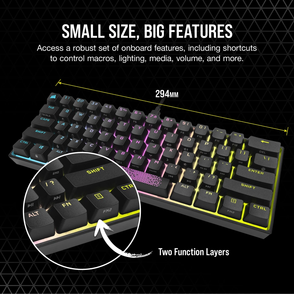 K65 RGB MINI 60% Mechanical Gaming Keyboard — CHERRY MX