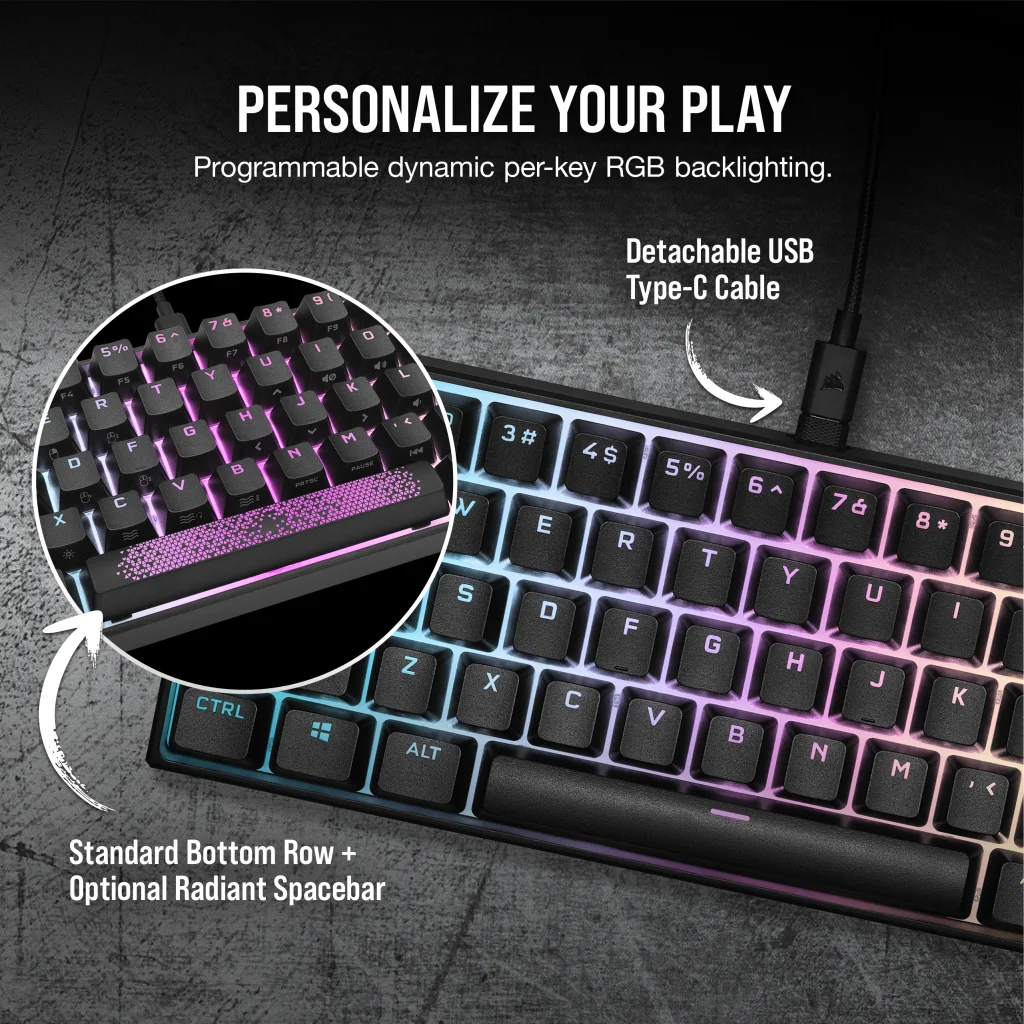 K65 RGB MINI 60% Mechanical Gaming Keyboard — CHERRY MX