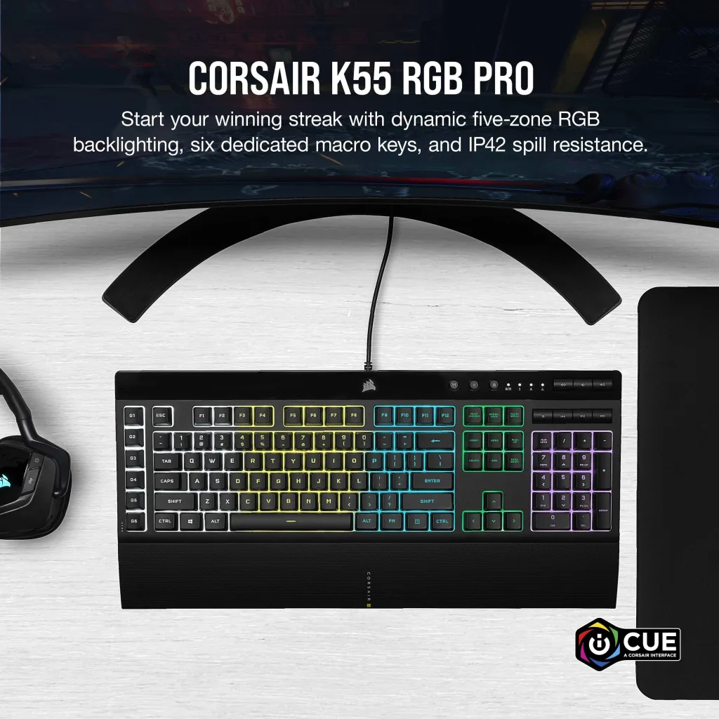 CORSAIR Clavier gamer K55 RGB Pro AZERTY BE (CH-9226765-BE