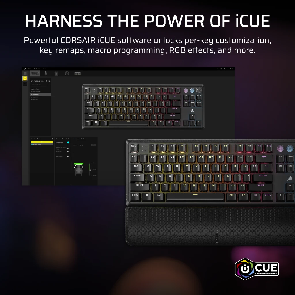 K70 PRO TKL High-Performance Hall Effect Programmable Gaming