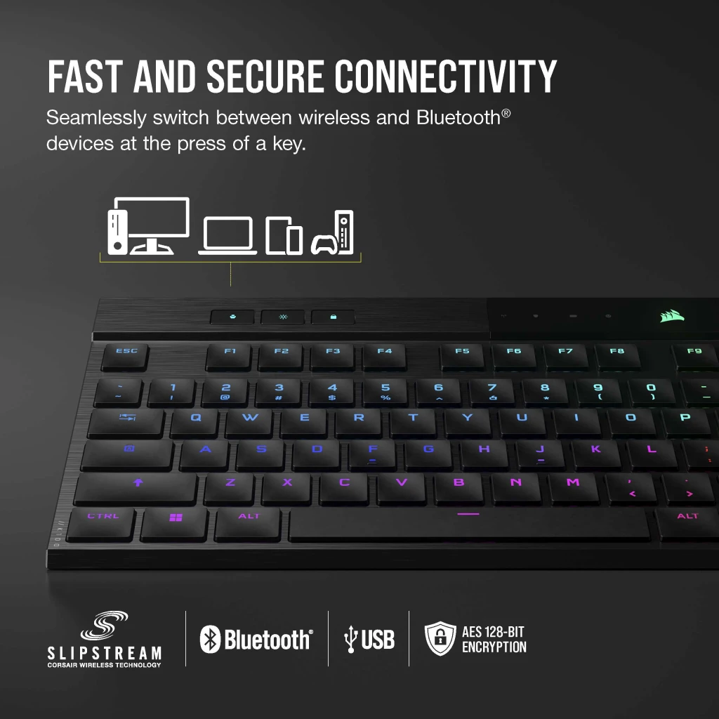 K100 AIR WIRELESS RGB Ultra-Thin Profile Low Ultra Mechanical - CHERRY Gaming Tactile MX Keyboard