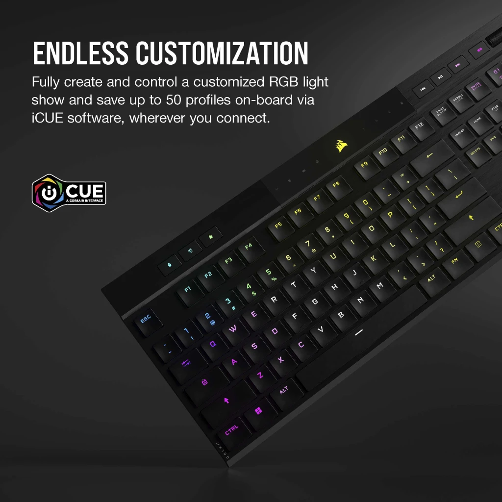 K100 AIR WIRELESS MX Profile RGB Gaming - Mechanical Tactile Low Ultra-Thin CHERRY Ultra Keyboard