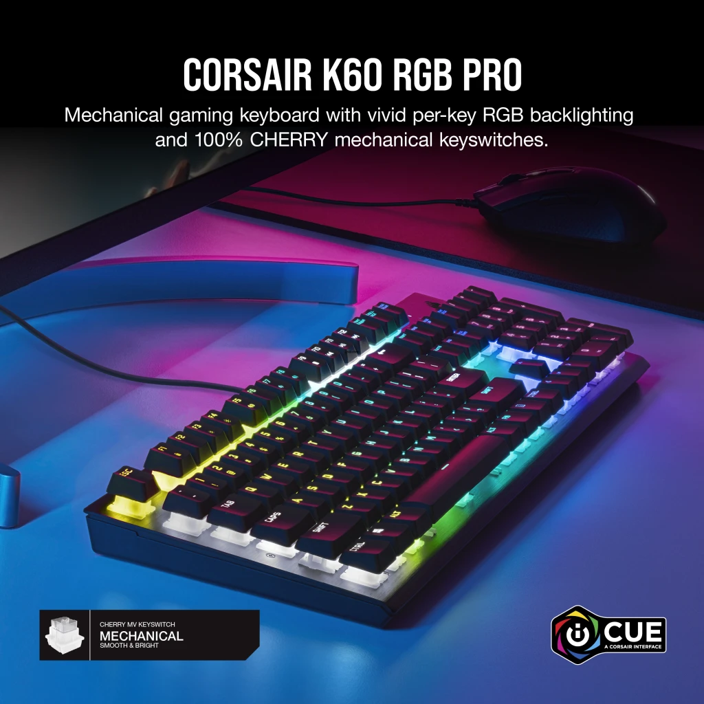 K60 RGB PRO Mechanical Gaming Keyboard — 100% CHERRY MV Mechanical 