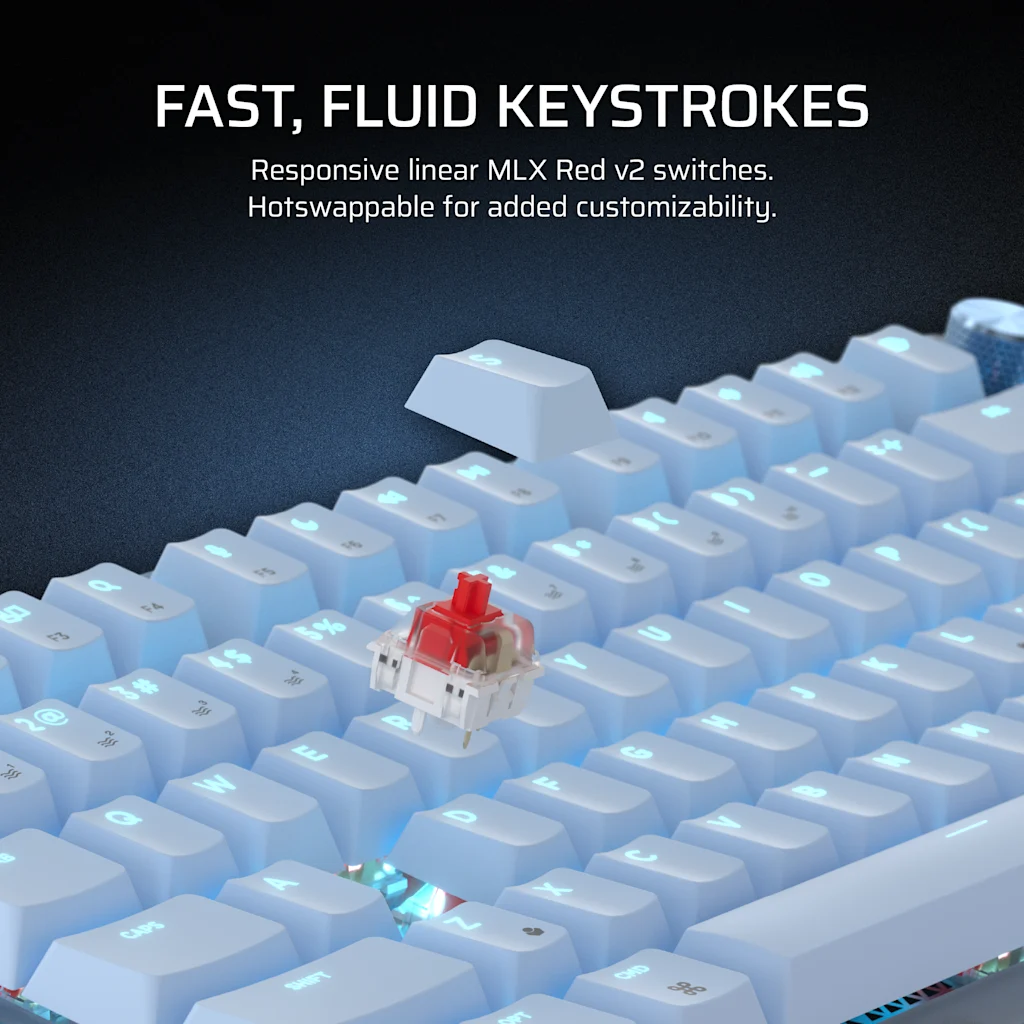 Corsair K65 PLUS 75% RGB Mechanical Gaming Keyboard for Mac and PC - Frost White (UK) thumbnail 7