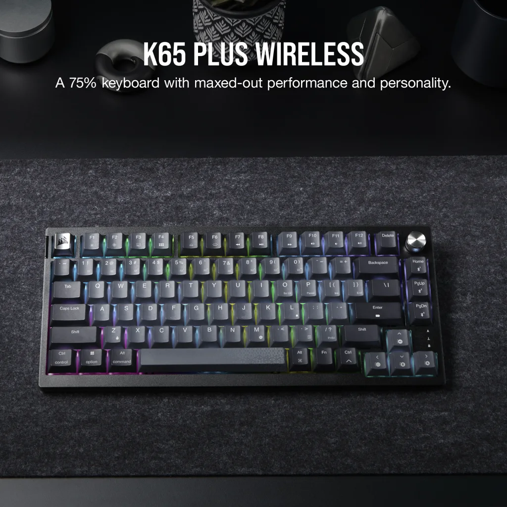 K65 PLUS WIRELESS 75 % RGB Mechanische Gaming-Tastatur (DE)