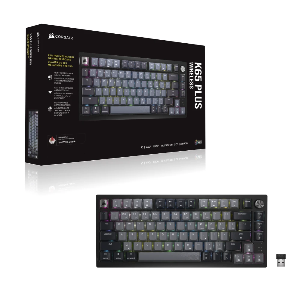 CORSAIR K65 PLUS WIRELESS 75% RGB メカニカルゲーミングキーボード (UK)