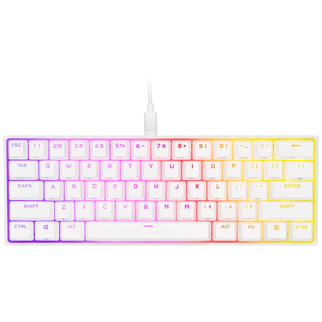 K65 RGB MINI 60% Mechanical Gaming Keyboard — CHERRY MX SPEED — White