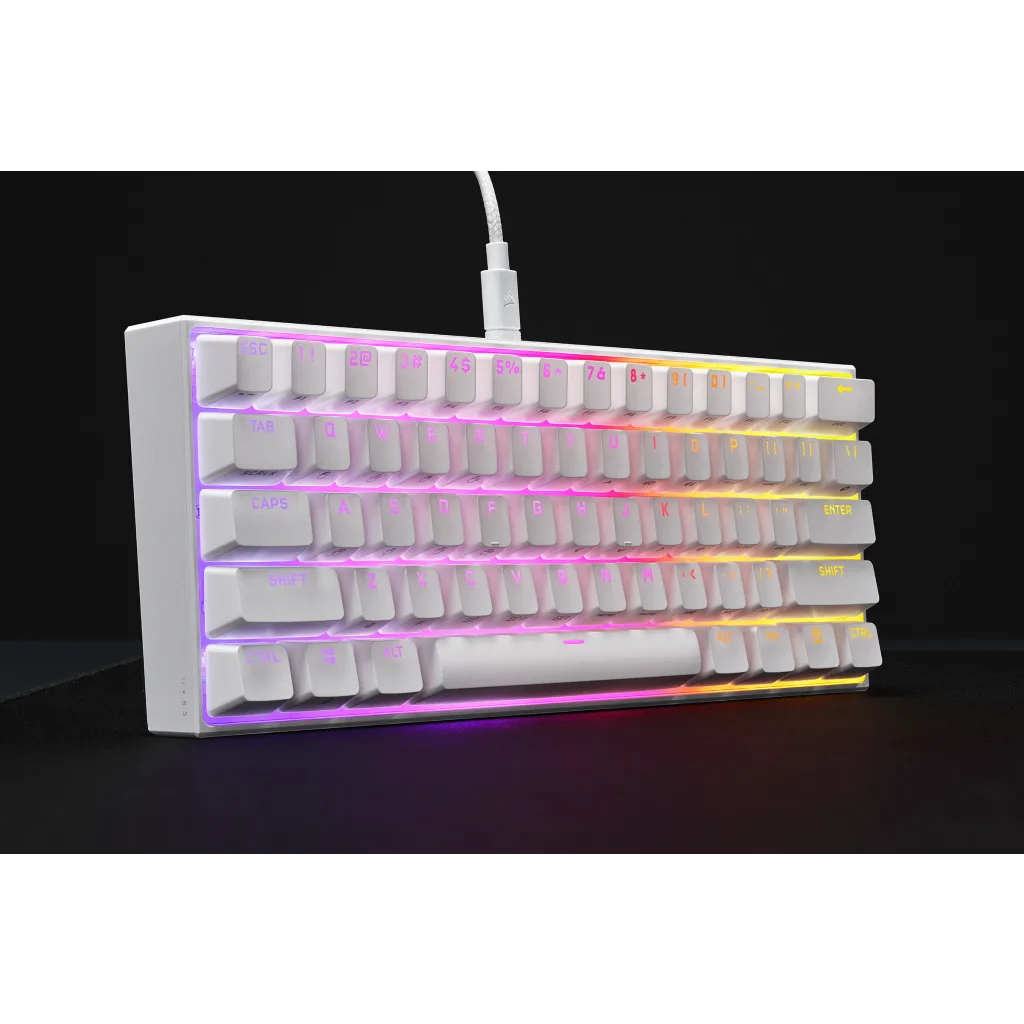 K65 RGB MINI 60% Mechanical Gaming Keyboard — CHERRY MX Red — White