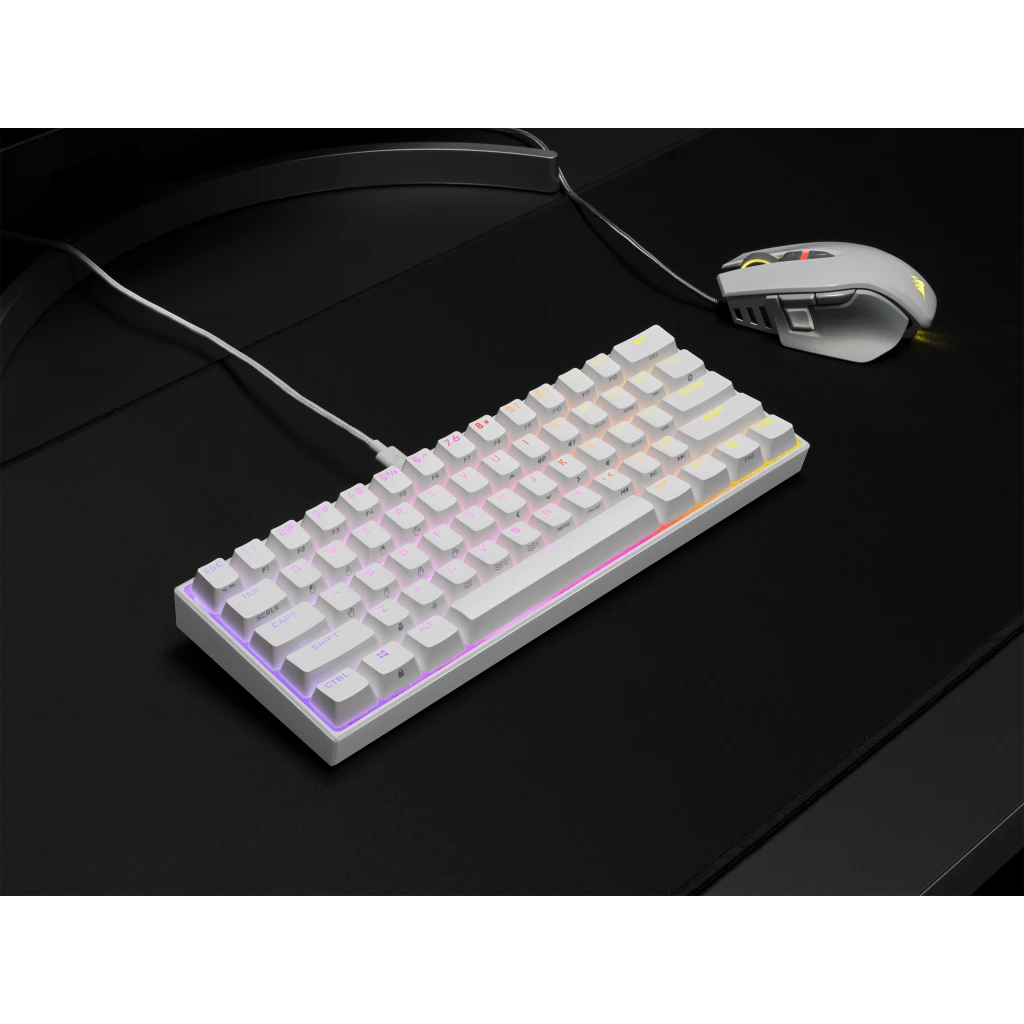 K65 RGB MINI 60% Mechanical Gaming Keyboard — CHERRY MX Red — White