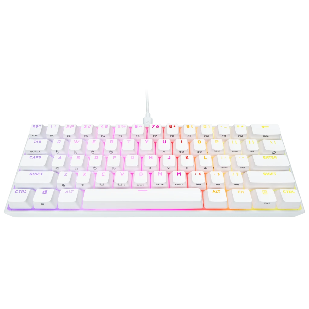 K65 RGB MINI 60% Mechanical Gaming Keyboard — CHERRY MX SPEED — White