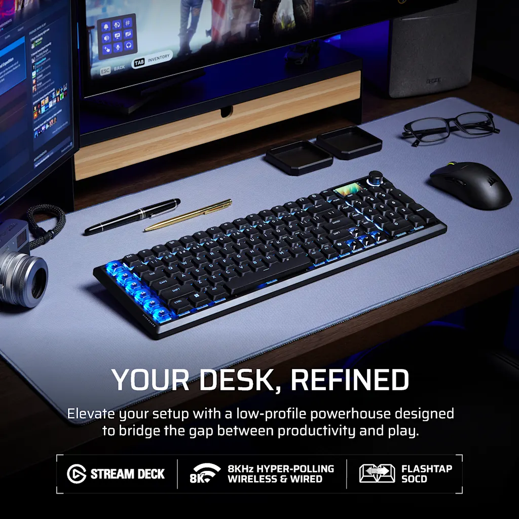 Corsair VANGUARD AIR 99 WIRELESS Optical-Mechanical Gaming Keyboard - Black (UK) thumbnail 2