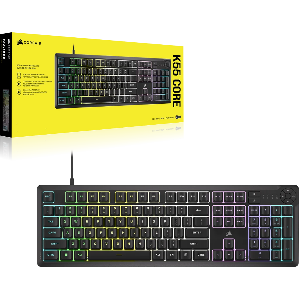 K55 CORE RGB ゲーミングキーボード — ブラック (JP)