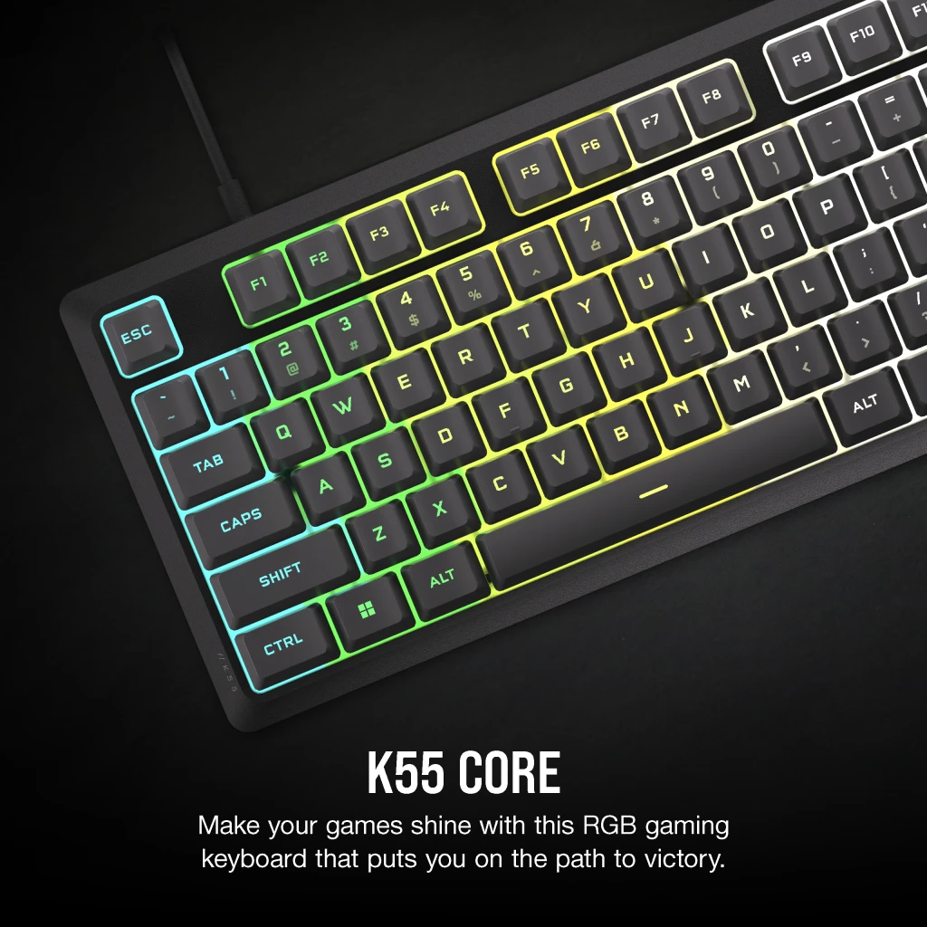 Corsair K55 CORE RGB Gaming Keyboard - Gray (UK) thumbnail 2