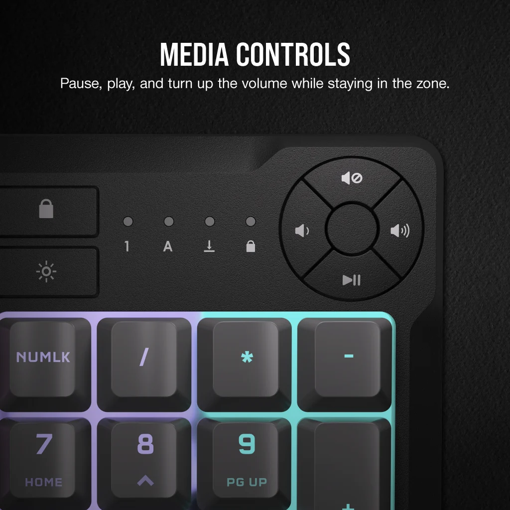Corsair K55 CORE RGB Gaming Keyboard - Gray (UK) thumbnail 3