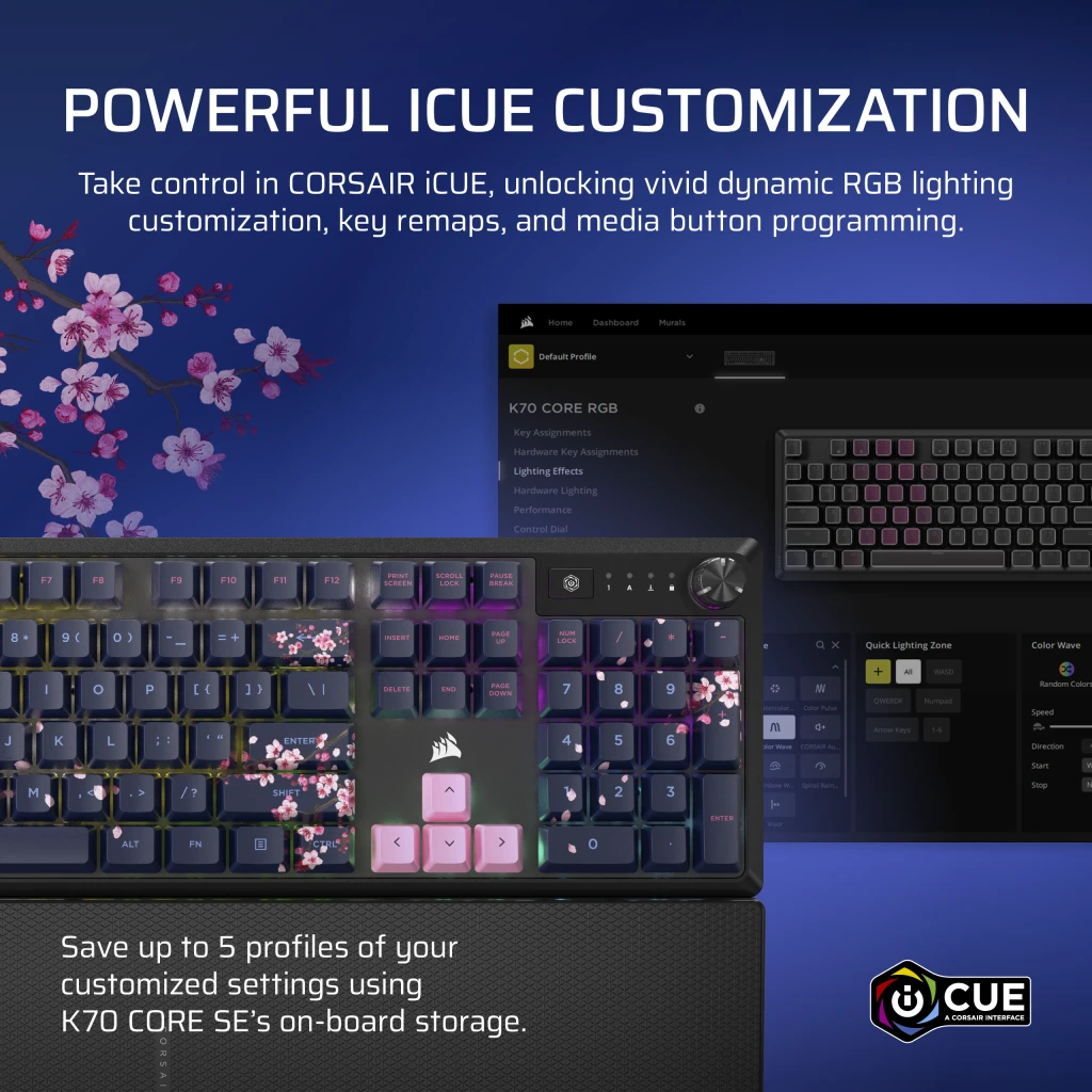 K70 CORE SE RGB メカニカルゲーミングキーボード – Dark Cherry